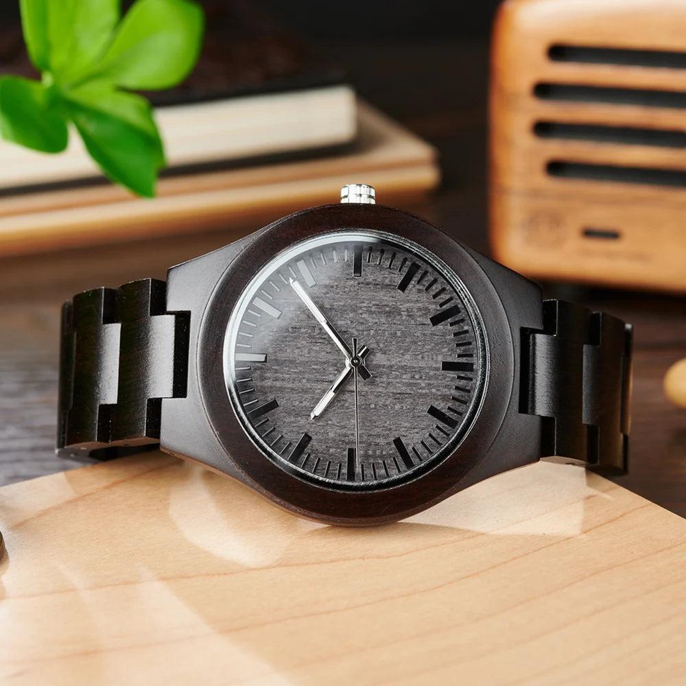 BOBO BIRD Montre en Bois pour Homme Montres en Bois Naturel Faits à la Main Légères à Quartz Offre Limitée Personnalisable
