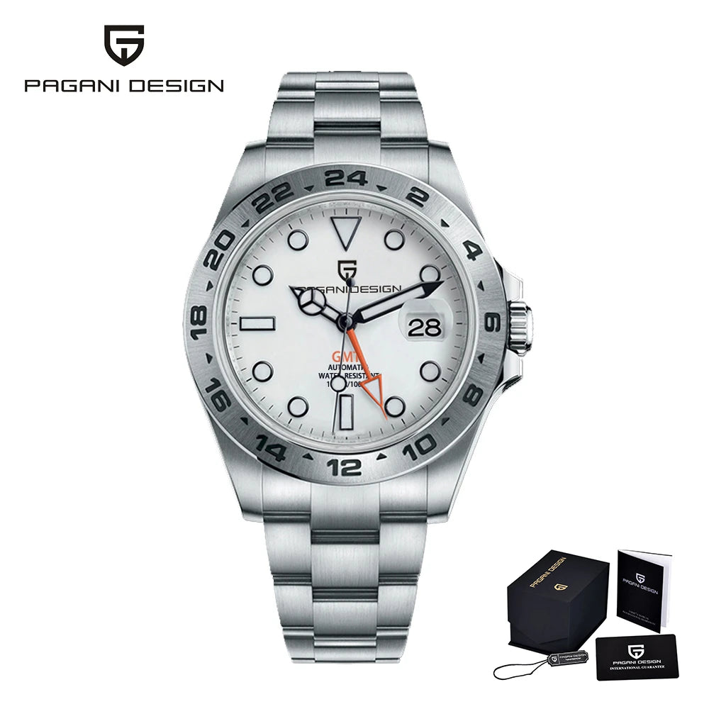 Pagani Design 2026 Nouvelle montre de plongée pour homme 42 mm saphir automatique mécanique GMT 100 m étanche PD1682