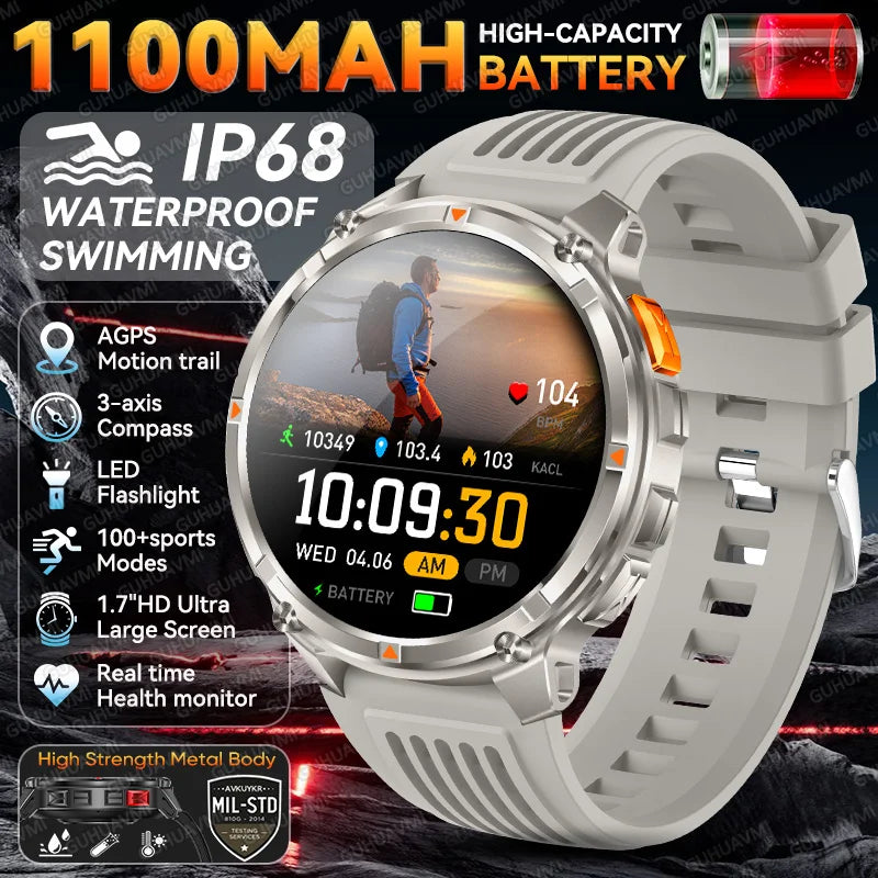 2026 New T-Rex3 Ultra 1100mAh Super Capacity Battery Adult Men Smart Watch 1.7" Large Screen Call 5ATM Waterproof Sports Watches