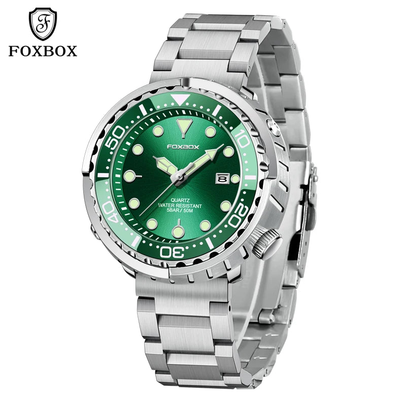 2026 LIGE Montres de mode pour hommes Foxbox Top Marque Luxe 5ATM Sports Étanche Montre Homme Quartz Date Horloge Lumineuse+Boîte