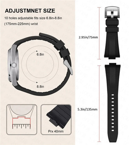 Bracelet de montre en caoutchouc convexe pour homme Tissot PRX T137.407/T137.410 Super Player 40mm à dégagement rapide en silicone 12mm