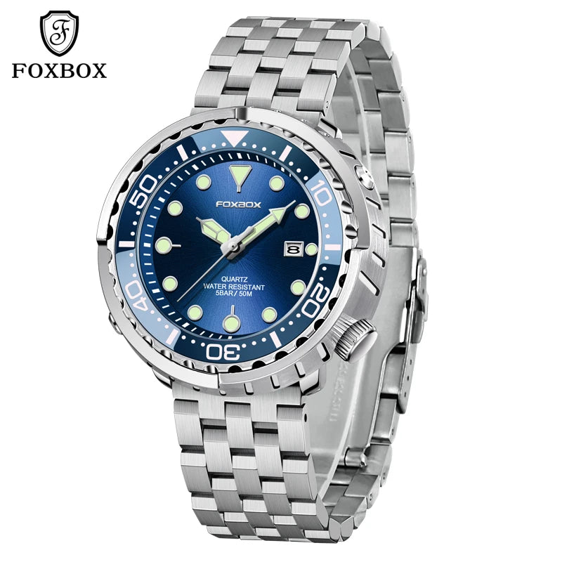 2026 LIGE Fashion Mens Watches Foxbox Top Brand Luxury 5ATM Sports Waterproof Watch for Men Quartz Date Clock Luminous Watch+Box