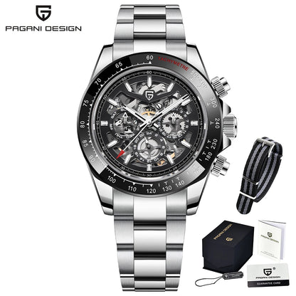 PAGANI DESIGN Montre Automatique Mécanique Homme Acier Inoxydable Étanche Sport 10 Bar Montre Décontractée de Luxe pour Hommes Reloj Hombre