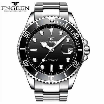 FNGEEN 9001 Luxury Brand Men Watch Steel Tourbillon Skeleton Mechanical Watches Luminous Automatic Date Diamond Wristwatch