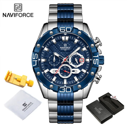 NAVIFORCE NF8019 Classic Chronograph Stainless Steel Strap