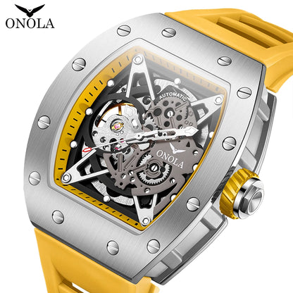 Luxury Watches Men ONOLA Fashion Hollow Full-automatic Mechanical Tape Waterproof Watch for Men Montres Pour Hommes Clock