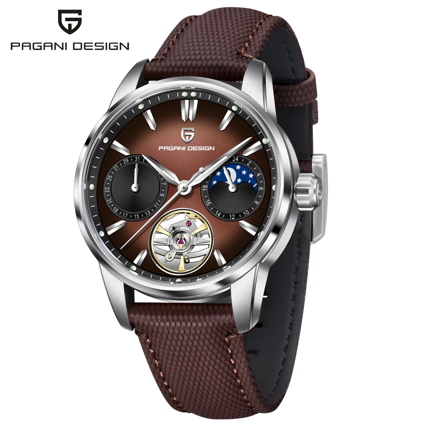 PAGANI DESIGN 2026 E3255Y Mechanical Sapphire Crystal Watch