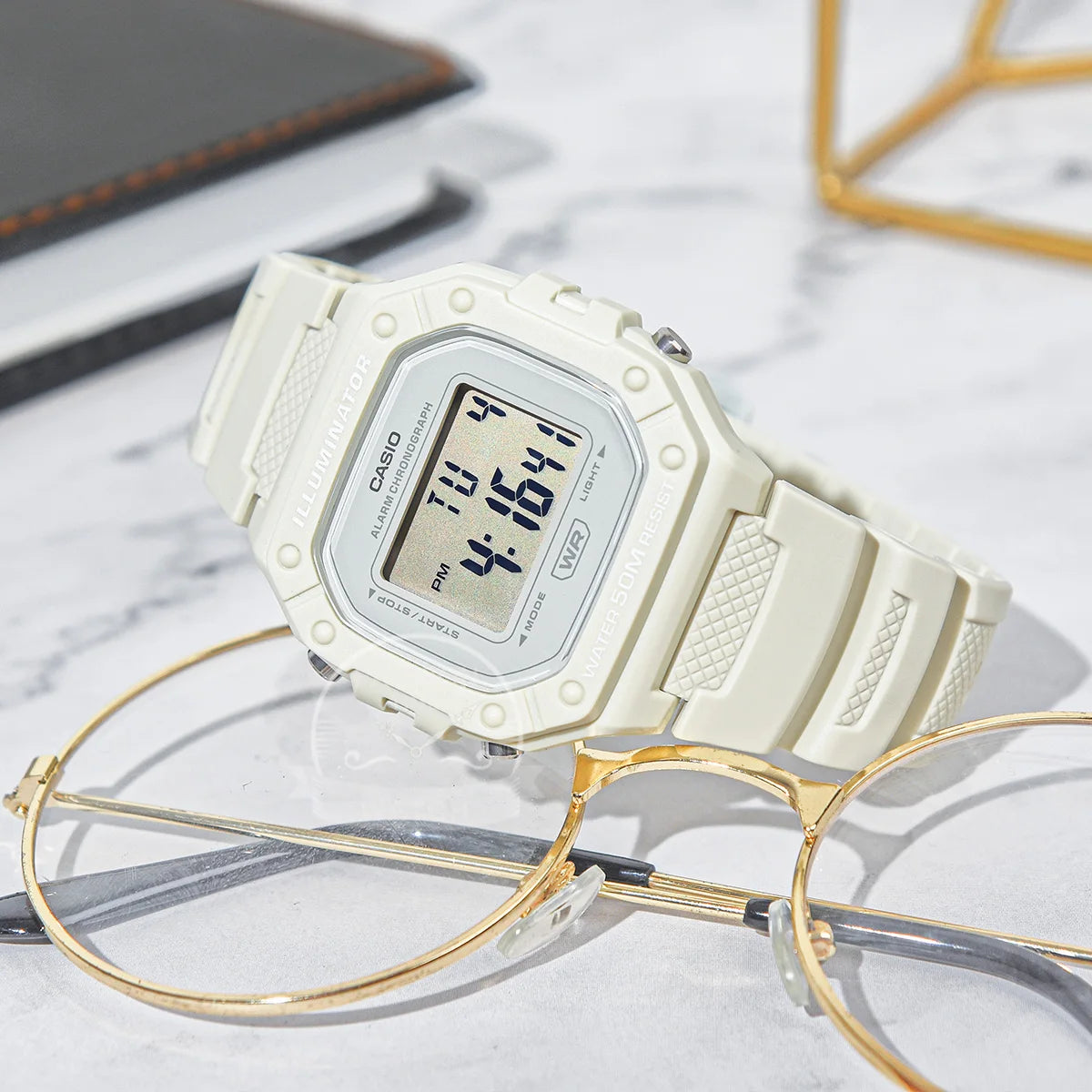 Casio W-218HC-8A digital watch with alarm, stopwatch and LED backlight