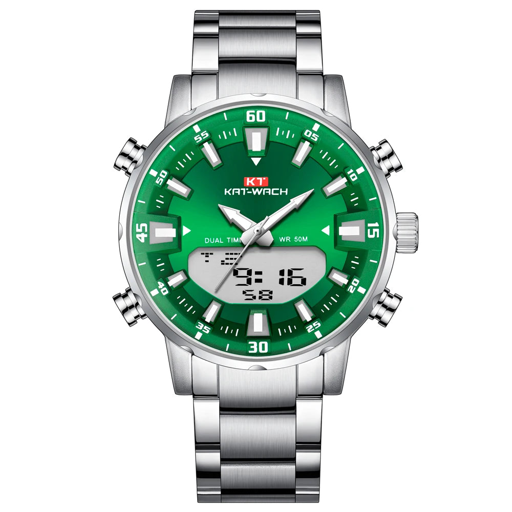 KAT-WACH KT 1815 Dual Display Alloy Case Watch