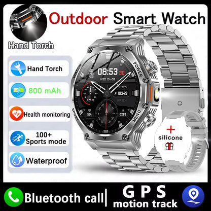Nouvelle montre intelligente de sport robuste d'extérieur, écran HD 1,8" 390*390, batterie longue durée 800 mAh, suivi de la condition physique, calories, distance.