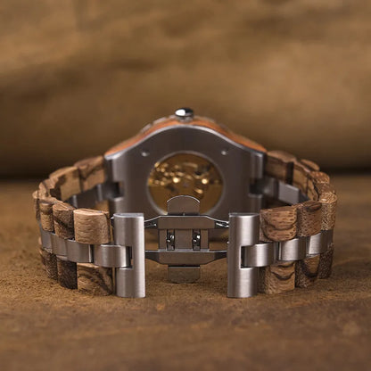 BOBO BIRD Automatic Mechanical Wood Watch in Gift Box