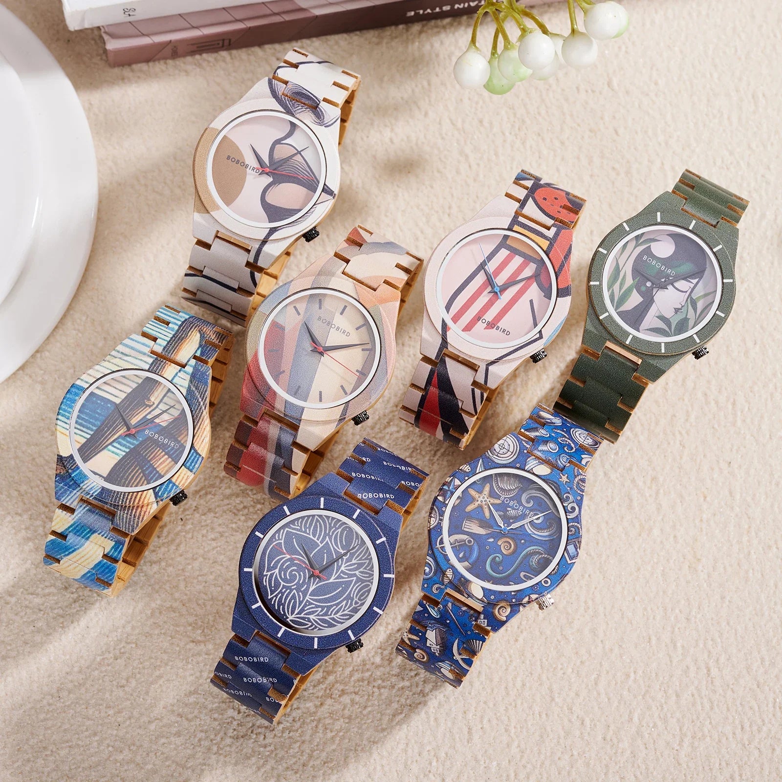 2025 New BOBOBIRD Men‘s Wood Artistic Watches High Quality Japanese Quartz Movement Wristwatch Clock for Men’s Gift Dropshipping