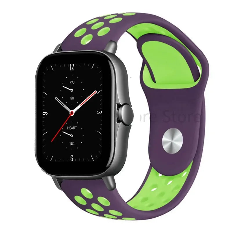 Silicone Strap For Amazfit GTS 4-3-2e Mini/GTR 4-3-Pro-2 47mm/GTR 2e/stratos 3 20mm/22mm Watch band sport Bracelet bip-U-S-lite