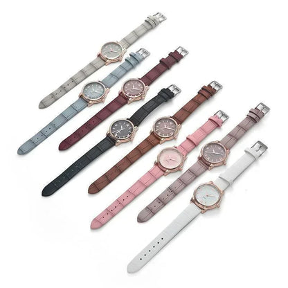 Montre à bracelet en cuir pour femme, verre polygonal, horloge de luxe, cadran créatif, mode, montre à quartz