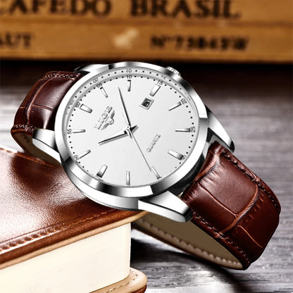 Montre LIGE Bracelet en cuir Mode Montres Homme Quartz Militaire Montres-bracelets