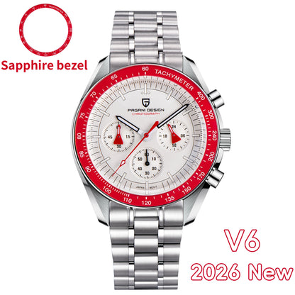 PAGANI DESIGN 2026 Nouvelle V5 PD1701 Montres Homme Luxe Montre à Quartz Homme Sport Vitesse Chronographe Verre Saphir AR Étanche 100M