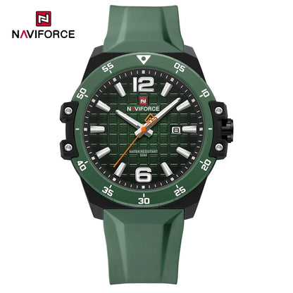 Montre Homme NAVIFORCE Étanche 50m Bracelet Silicone Mouvement Quartz Montre-Bracelet Sport Décontractée Tendance pour Homme Cadeau