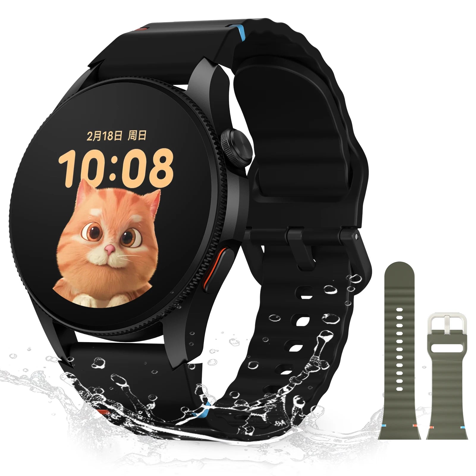 Aurafit G12 Smart Watch: 1.43" Touch screen/ 3ATM Waterproof Swimming / GPS /Health Monitoring/150+Sports Mode Compatible Strava