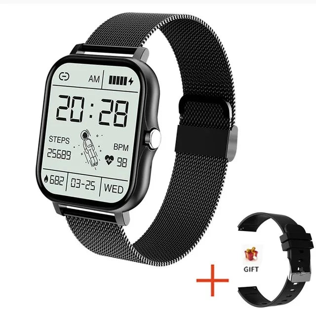 Montre connectée de sport, horloge de fitness, moniteur de santé, montre intelligente étanche, appels Bluetooth pour hommes femmes téléphones IOS Android 2025