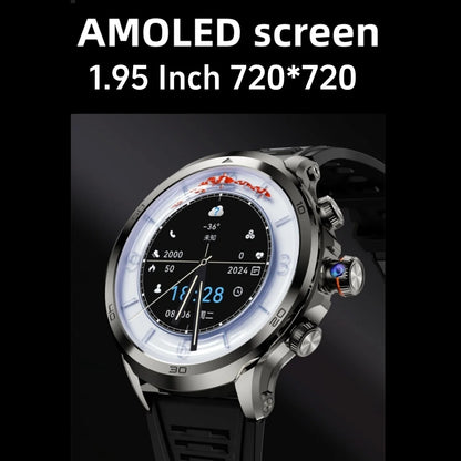 Montre intelligente H19 d'origine Android 10.0 avec caméra rotative à 190°, GPS, Wi-Fi, grand écran AMOLED de 1,95 pouce et stockage de 256 Go