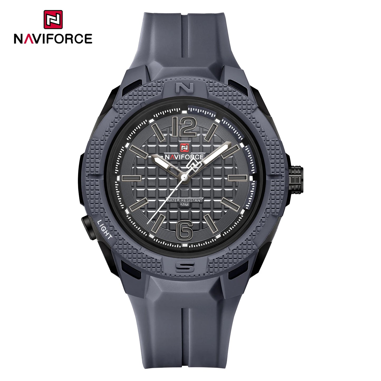 NAVIFORCE 7126 Montre à Quartz Tendance pour Homme, Décontractée, Simple, Étanche, Bracelet en Silicone, Montre de Sport Lumineuse pour Homme, reloj hombre