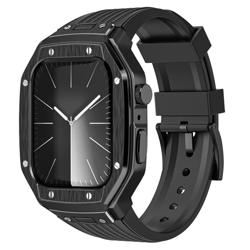 Modification Kit Metal Case & TPU Strap for iWatch Series 9 8 7 45mm 6 5 4 SE 44mm