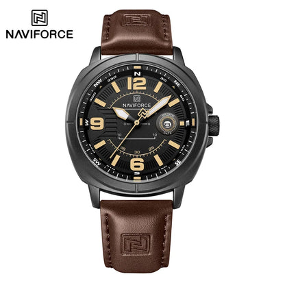 NAVIFORCE 2025 NF8078 Genuine Leather Shockproof Watch