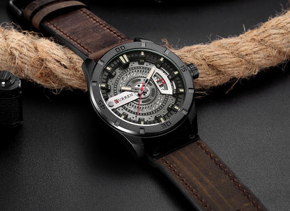 Marque de montres de luxe CURREN Montres de sport militaires pour hommes Montre à quartz pour hommes Décontractée en cuir Relogio Masculino