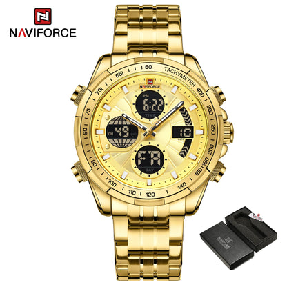 Montres militaires de mode NAVIFORCE pour hommes Luxe Montre chronographe sport originale Montre étanche à quartz Montre-bracelet numérique