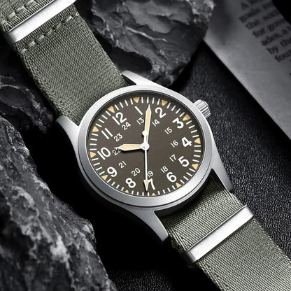 Montre Homme MILITREK 2026 Nouvelle Montre Militaire Rétro Quartz VH31 37mm Saphir Acier Inoxydable Étanche 100m Lumineux C3 Reloj Hombre