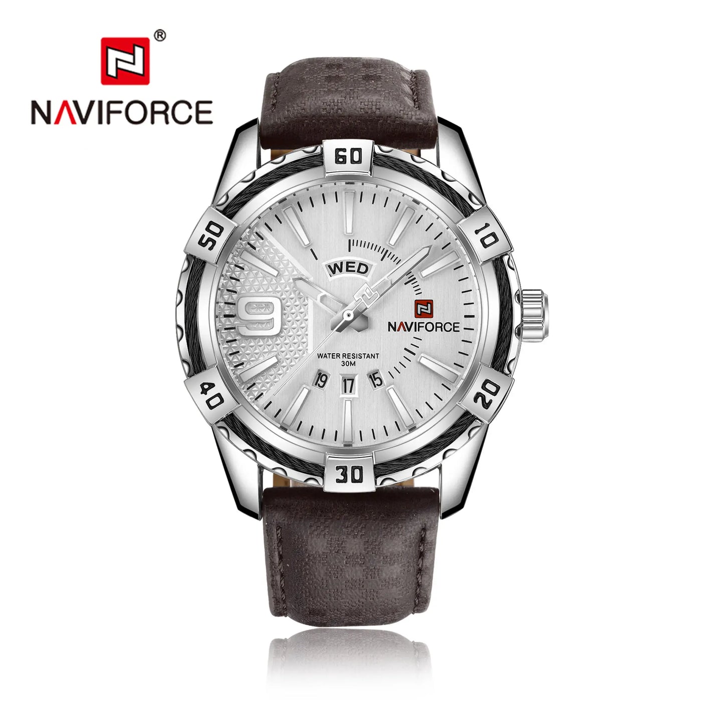 NAVIFORCE – Montre-bracelet de luxe pour homme, marque originale, quartz, classique, étanche, bracelet en acier, horloge pour homme