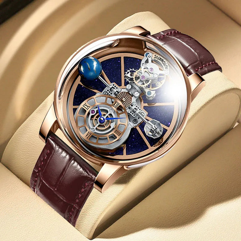 Montre Homme PINDU Diamant Luxe Astronomique Quartz