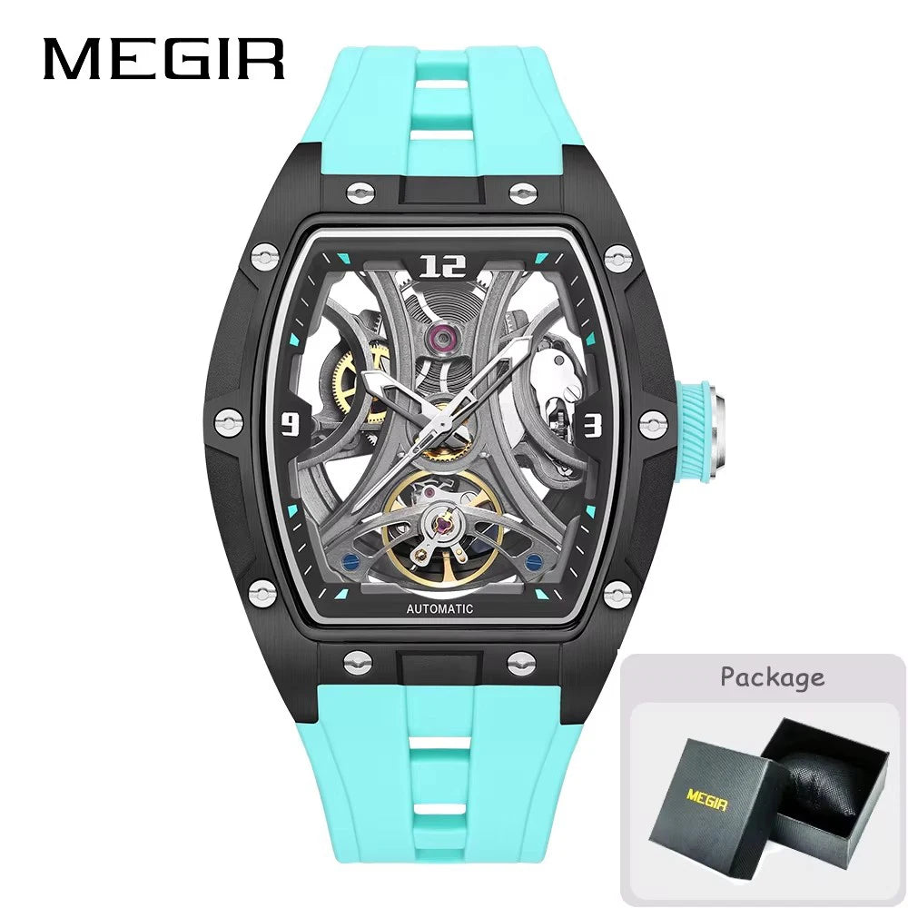 MEGIR 2026 Nouvelle montre automatique mécanique pour homme, marque de luxe, mouvement en acier inoxydable, étanche, Relogio