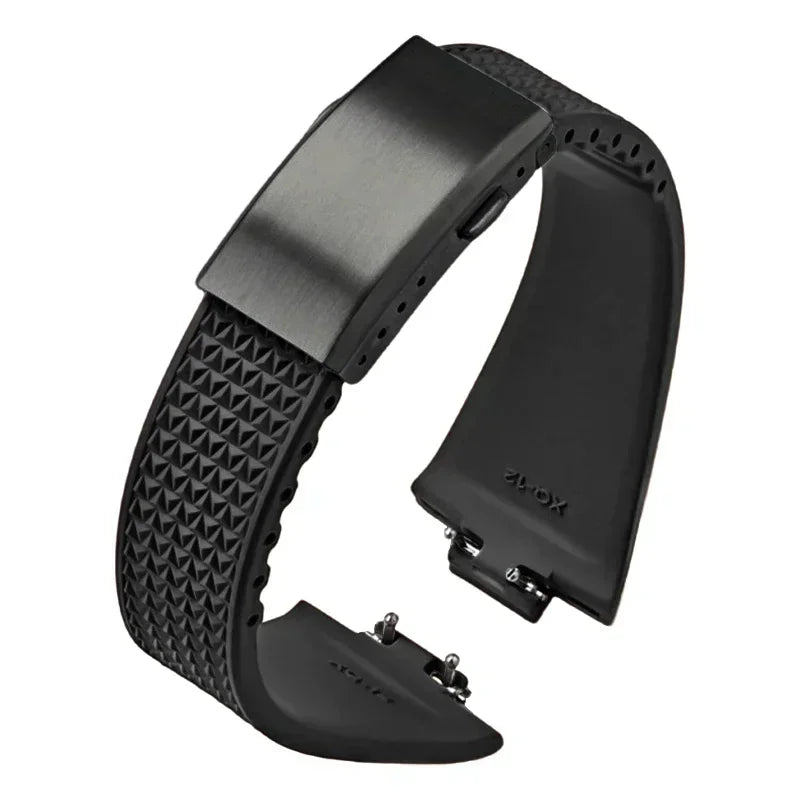Bracelet en caoutchouc fluoré pour Tissot PRX Series Super Player 35mm 40mm FKM Femmes Hommes Boucle déployante à dégagement rapide Bracelet de montre 11mm 12mm
