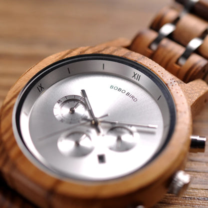 BOBOBIRD Customizable Engraved Wooden Watch for Men - Unique Personalized Birthday Gift for Dad Son Husband Boyfriend Special