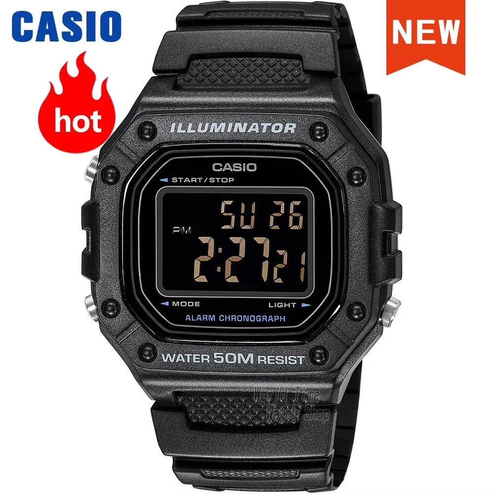 Montre Casio pour homme, marque de luxe, ensemble montre à quartz pour homme, montre de sport, relogio masculino, часы мужские W-218HD-1A