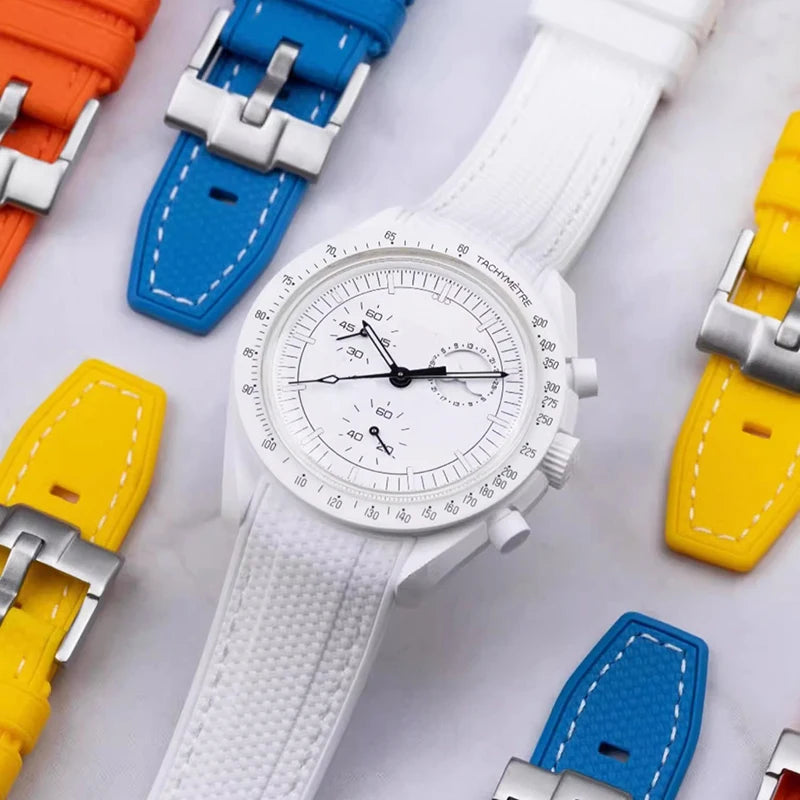 Bracelet de montre en caoutchouc pour Swatch X Omega Joint MoonSwatch étanche Sport 20mm Bracelet de montre en silicone incurvé pour hommes et femmes