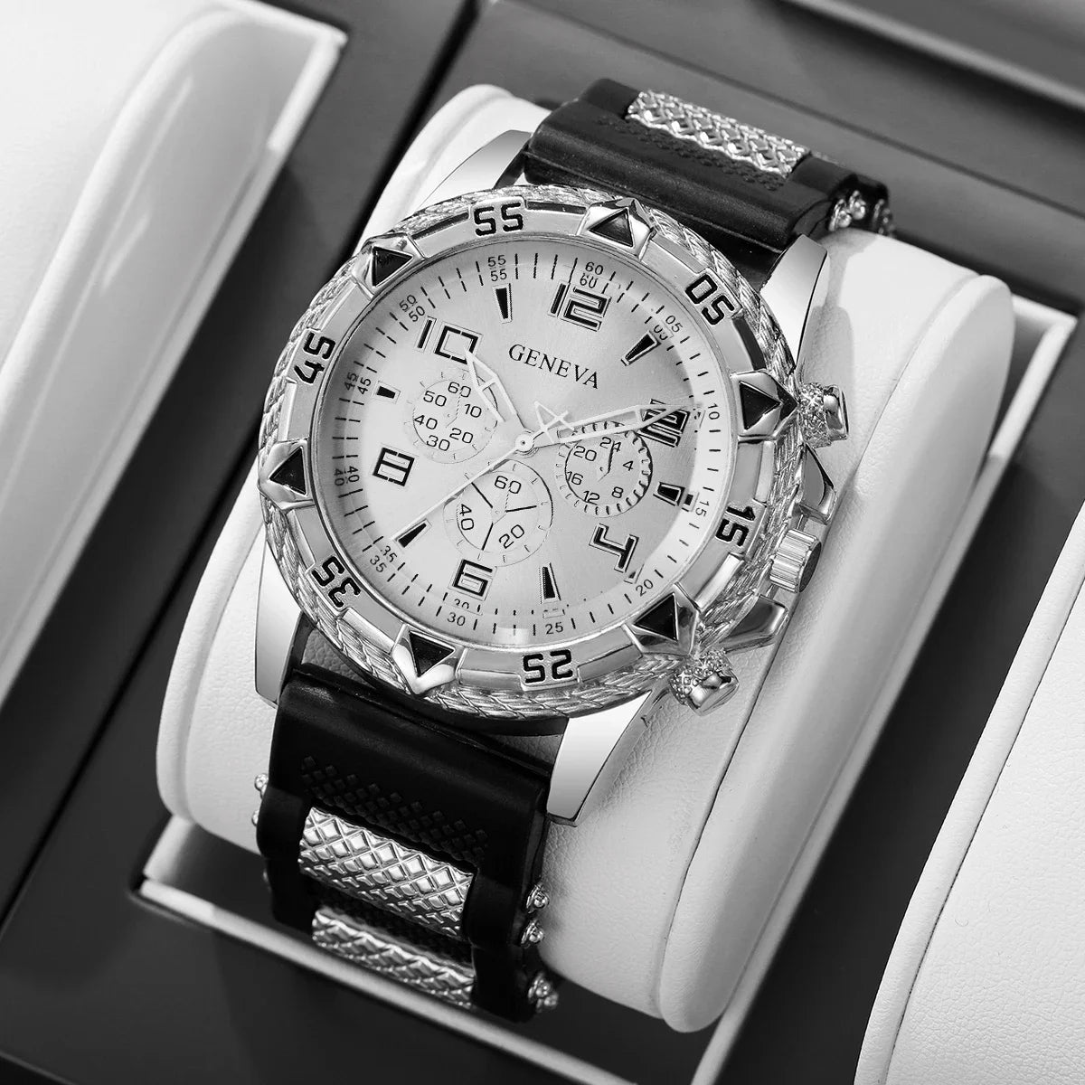 Montre de sport pour homme avec bracelet en silicone tendance et cadran arabe de luxe, montre-bracelet à quartz d'affaires, Reloj Hombre (sans boîte)