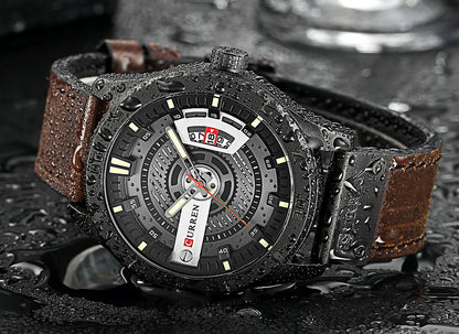Marque de montres de luxe CURREN Montres de sport militaires pour hommes Montre à quartz pour hommes Décontractée en cuir Relogio Masculino