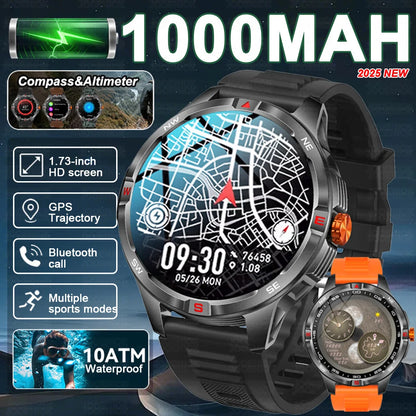 T-Rex 3 Military 1000mAh Battery Smart Watch Adult Men Compass Bluetooth Call AMOLED Screen Heart Rate Waterproof SmartWatches