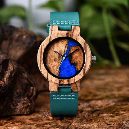 BOBO BIRD Universal Bamboo Wooden Leather Watch