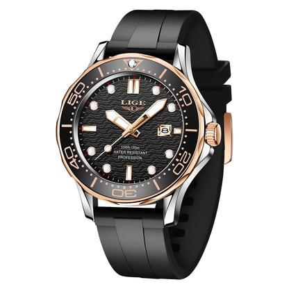 2026 LIGE Nouvelle Montre Homme D'Affaires Grande Marque Luxe Montre de Plongée Pour Hommes Étanche Date Horloge Montre de Sport Relogio Masculino+Boîte