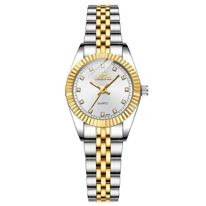ChronoState Golden Aura Rhinestone Quartz Watch for Women