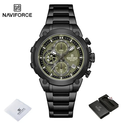 Montre Militaire Homme NAVIFORCE Luxe Étanche Quartz Chronographe Bracelet Montre Masculino Tendance Horloge