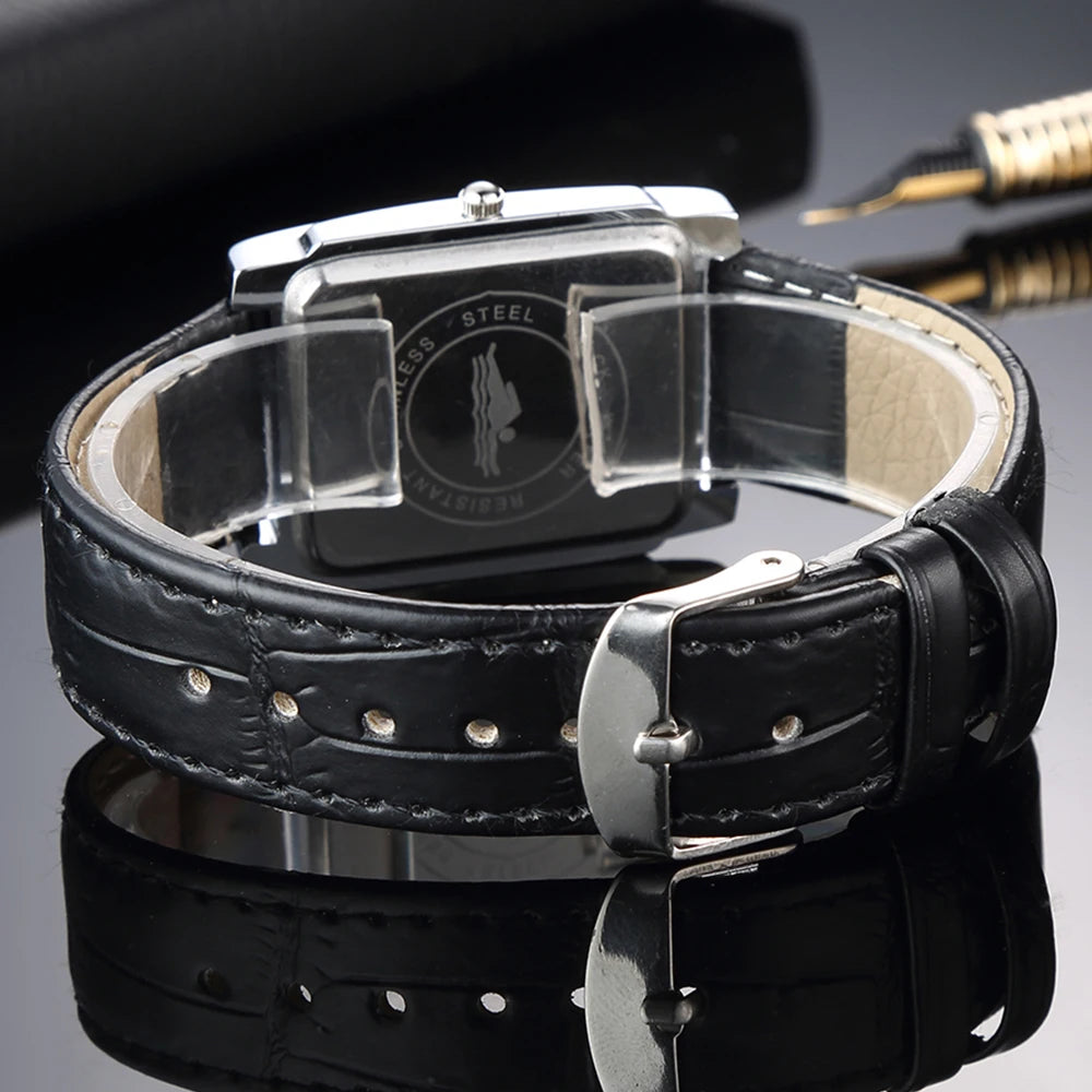 Montre à Quartz ChronoState Square Classic Femme | Montre-Bracelet Décontractée pour Femme avec Cadran Élégant Noir et Blanc