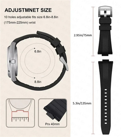 Bracelet de montre en caoutchouc convexe pour homme Tissot PRX T137.407/T137.410 Super Player 40mm à dégagement rapide en silicone 12mm