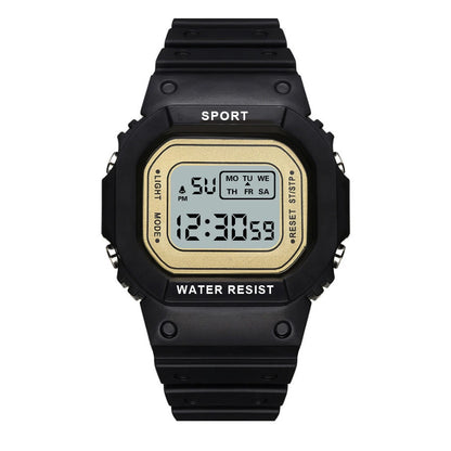 Montre de sport YIKAZE pour garçons et filles, montre électronique à LED pour étudiants, montre numérique carrée colorée pour hommes et femmes, montre étanche en caoutchouc