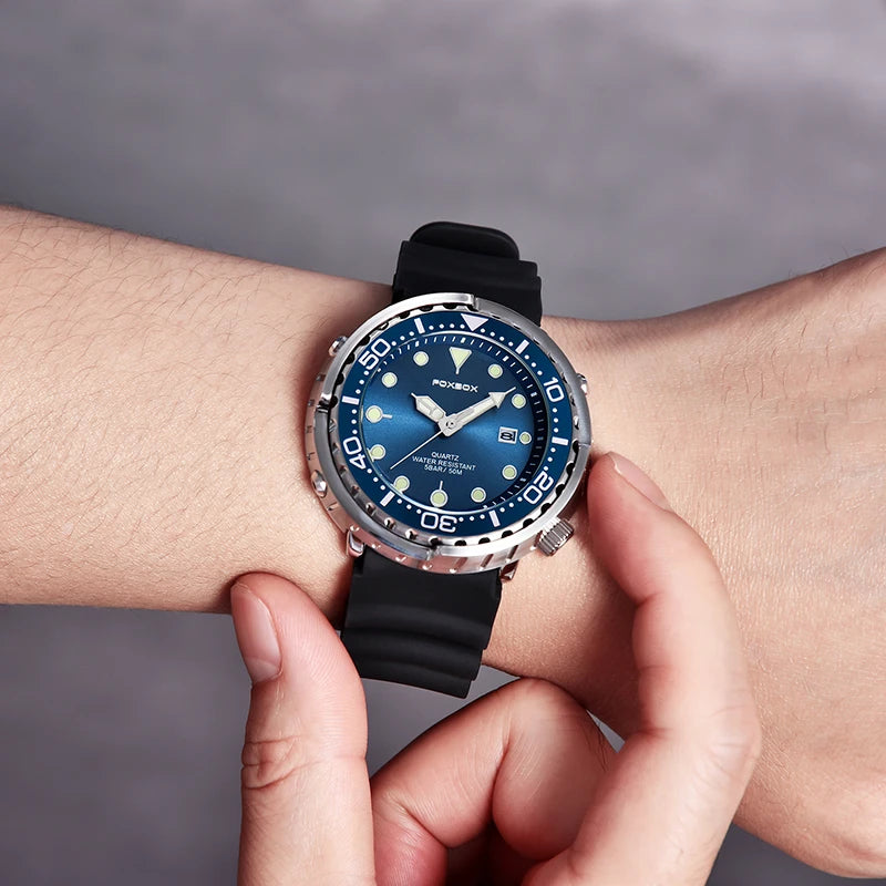 2026 LIGE Fashion Mens Watches Foxbox Top Brand Luxury 5ATM Sports Waterproof Watch for Men Quartz Date Clock Luminous Watch+Box