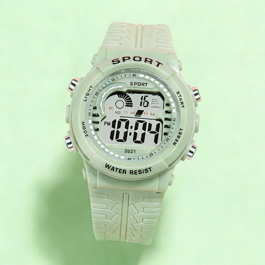 1/2pcs Fashion Sports Watch 30M Waterproof 7 Colors LED Backlight Alarm Stopwatch Electronic Wristwatch for Teens Men Women