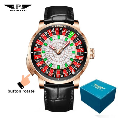 PINDU NH35A Roulette Table Montre mécanique étanche à saphir avec sphère en céramique